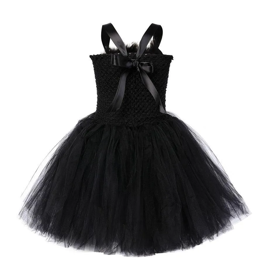 Halloween Black Angel Cosplay Costume Girls fashion suspender princess dress carnival birthday party stage performance evening dress