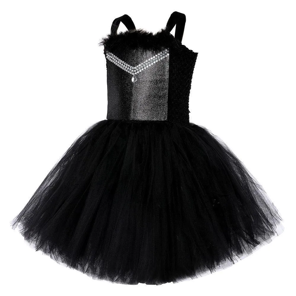 Halloween Black Angel Cosplay Costume Girls fashion suspender princess dress carnival birthday party stage performance evening dress