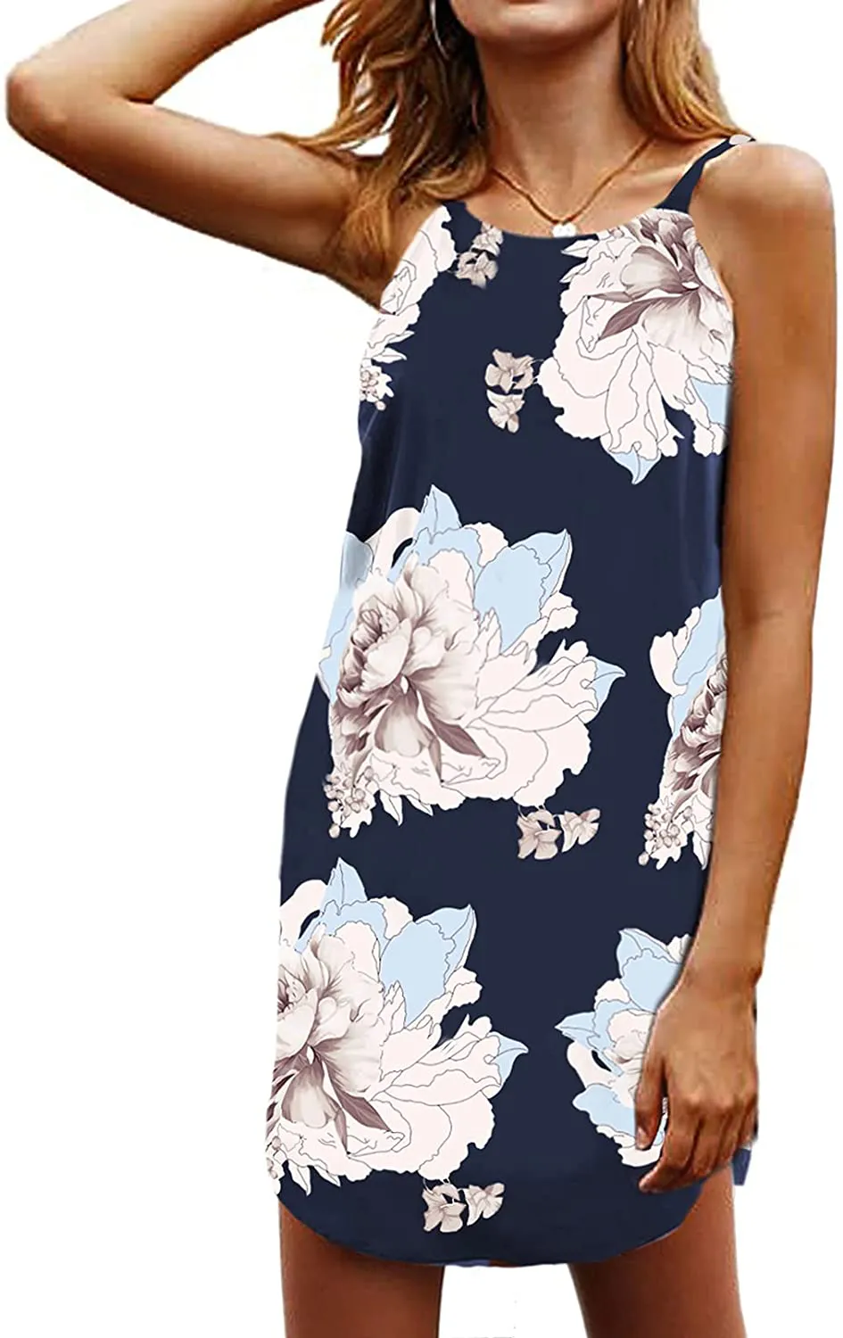 Happy Sailed Women Summer Halter Neck Dress Floral Print Bohemian Beach Dresses S-XL