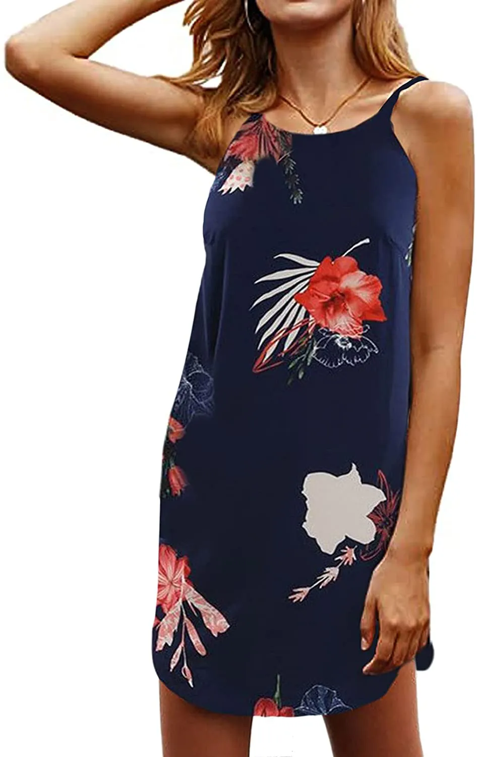 Happy Sailed Women Summer Halter Neck Dress Floral Print Bohemian Beach Dresses S-XL