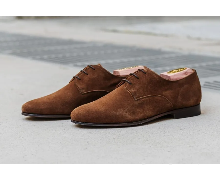 Havana Suede Derby Shoes - Rubber sole - BISHTON