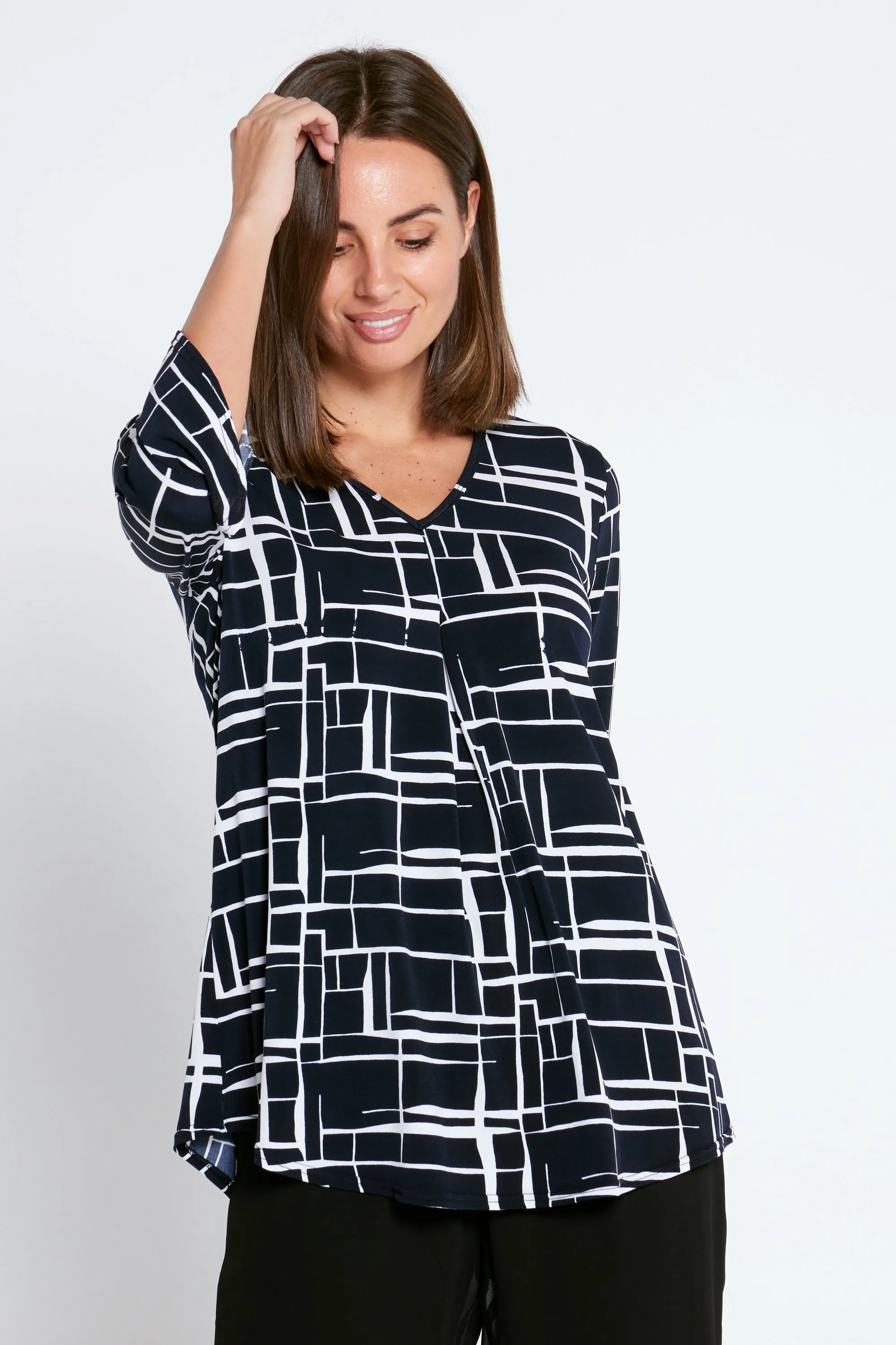 Hillbank Top - Black Geo