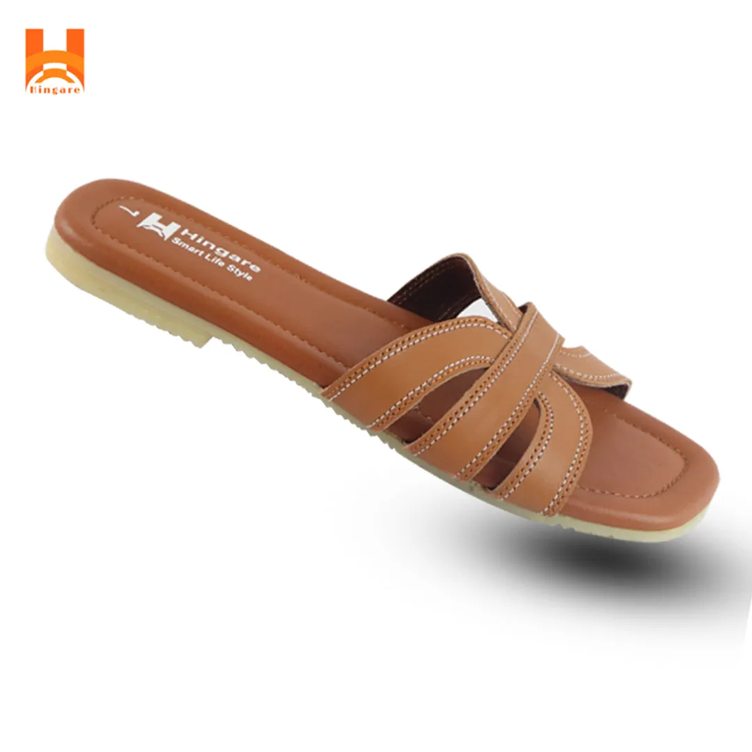 Hingare Genuine Leather Flats Women Sandal Cross Strap Ladies Shoes