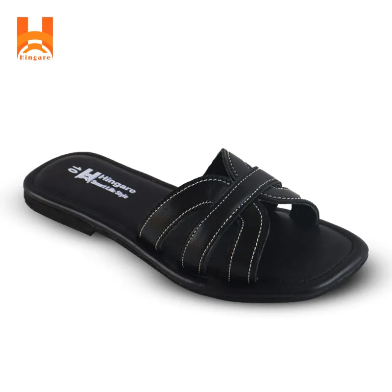 Hingare Genuine Leather Flats Women Sandal Cross Strap Ladies Shoes