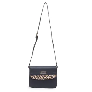 KENNETH COLE BLACK LEOPARD SLING BAG