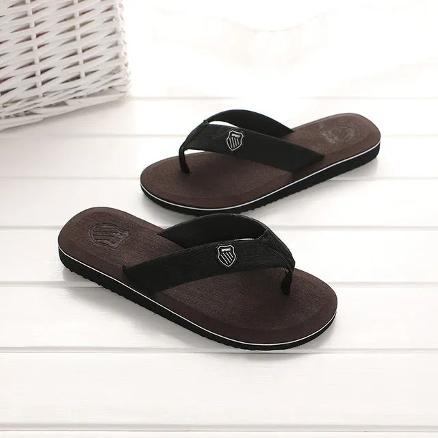 KESMALL New Arrival Summer Men Flip Flops High Quality Beach Sandals Non-slide Male Slippers Zapatos Hombre Casual Shoes