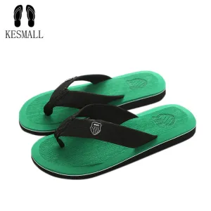 KESMALL New Arrival Summer Men Flip Flops High Quality Beach Sandals Non-slide Male Slippers Zapatos Hombre Casual Shoes