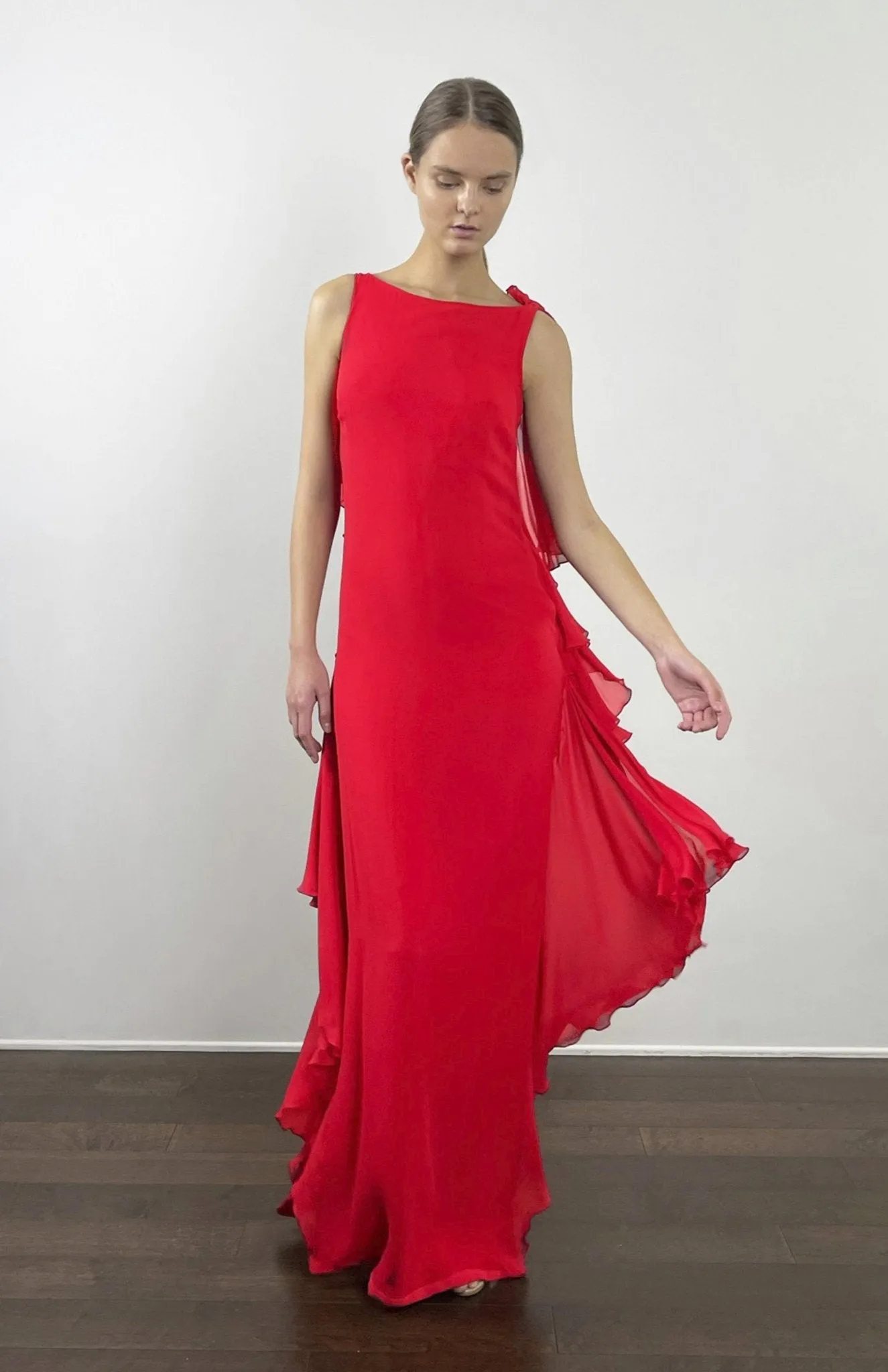 Leto | Sleek Simplicity: Long Silk Dress