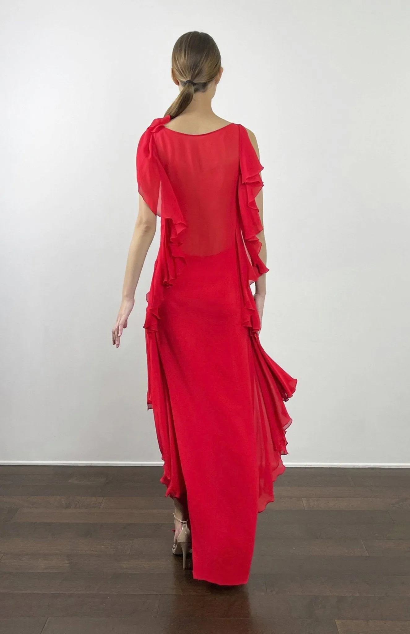 Leto | Sleek Simplicity: Long Silk Dress