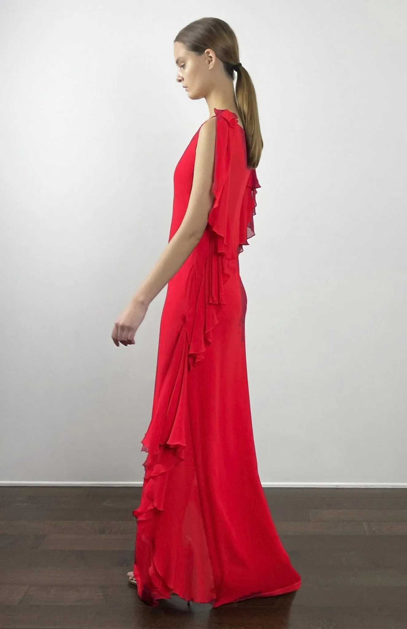 Leto | Sleek Simplicity: Long Silk Dress