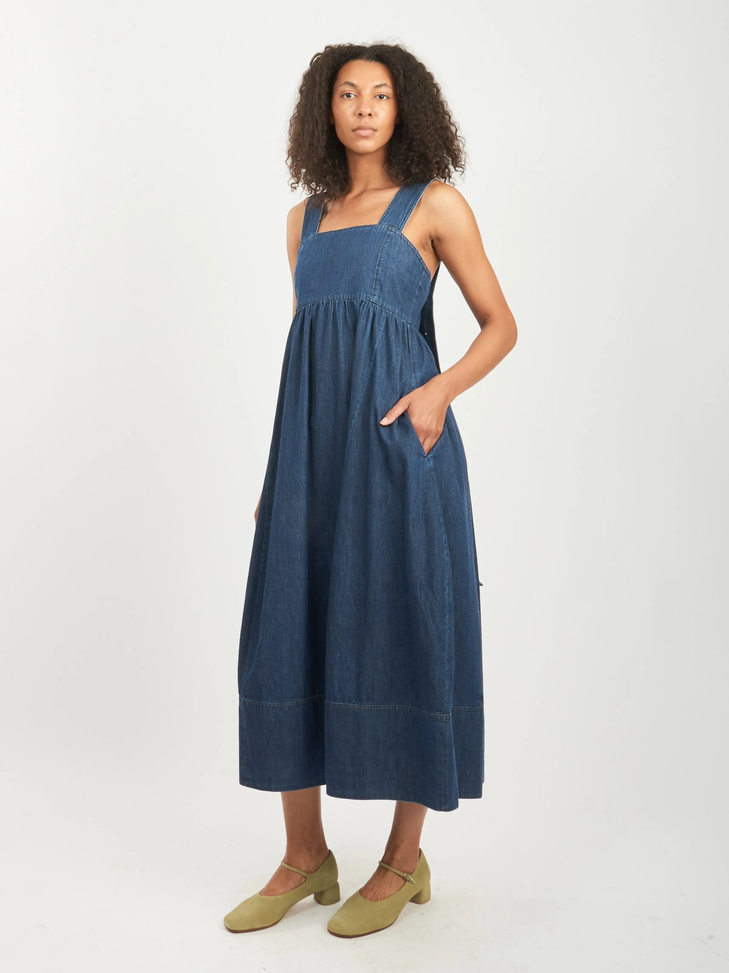 Light Weight Stone Wash Sculpted Dress