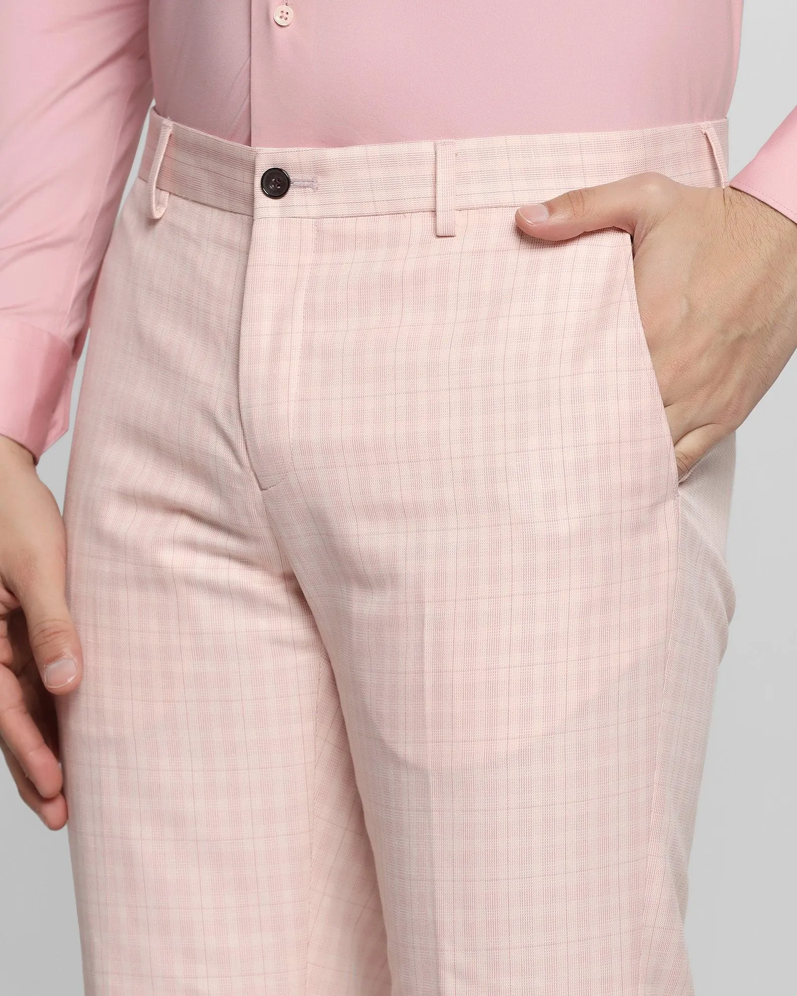 Linen Two Piece Pink Check Formal Suit - Rowan