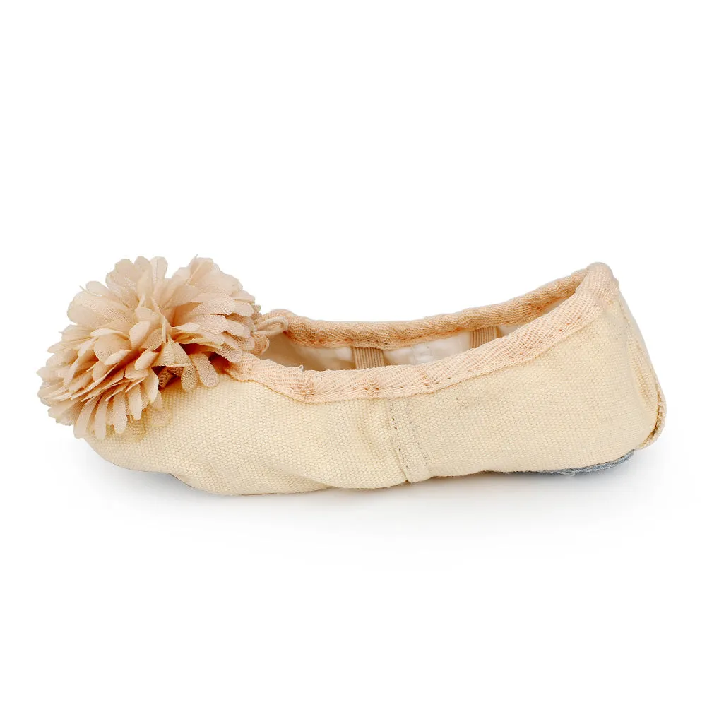 Little Girl's Soft Canvas Flower Ballet Shoes