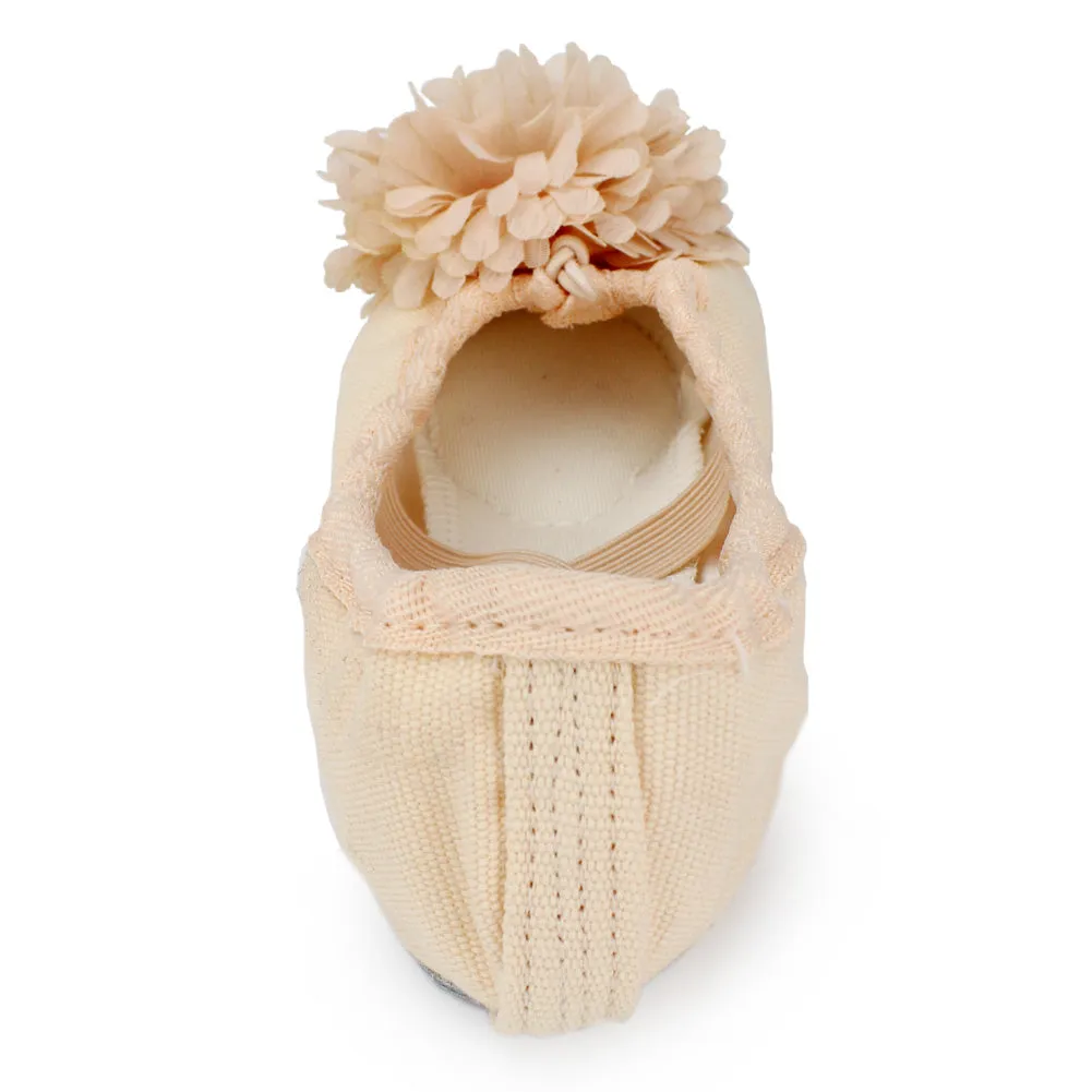 Little Girl's Soft Canvas Flower Ballet Shoes