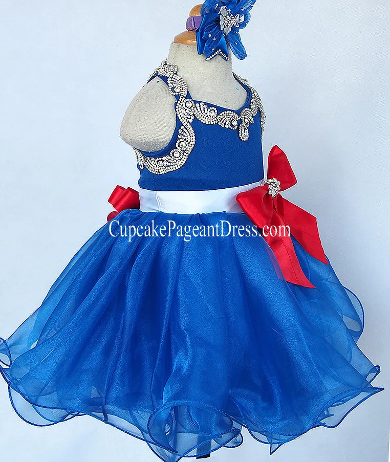 Little Princess Nations Glitz Baby Doll Pageant Dress With Hair Bow