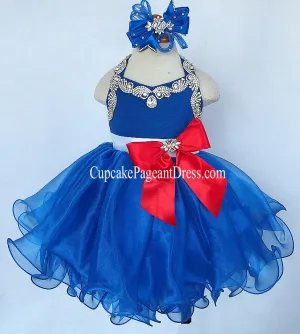 Little Princess Nations Glitz Baby Doll Pageant Dress With Hair Bow