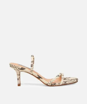 Loft Slide Sandals - Beige Snake