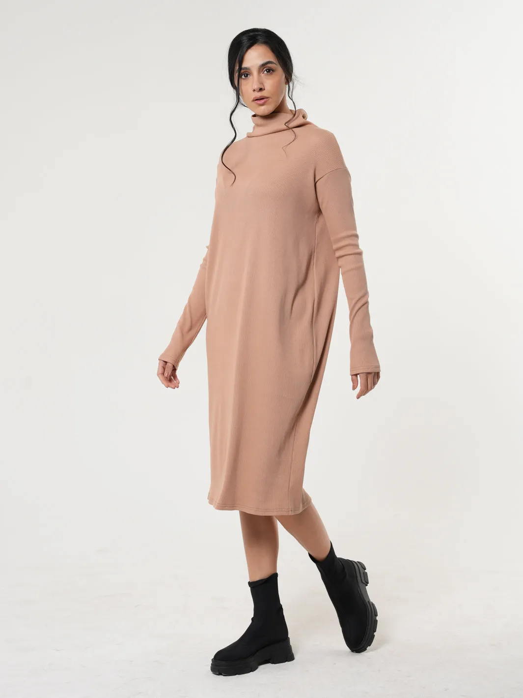 Long Sleeve Ribbed Dress