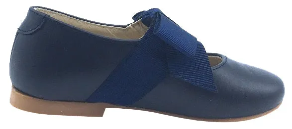 Luccini Mary Jane with Grosgrain Bow, Navy