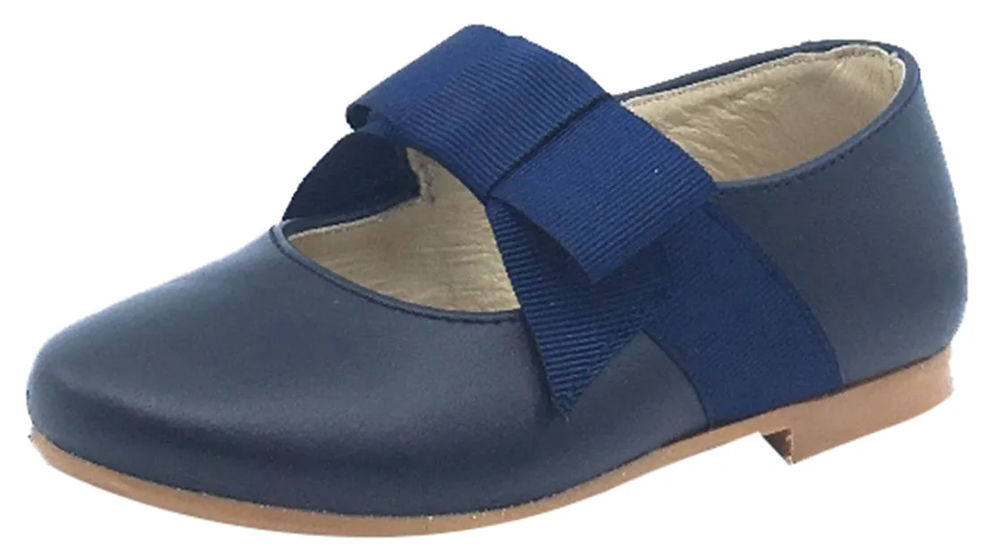 Luccini Mary Jane with Grosgrain Bow, Navy