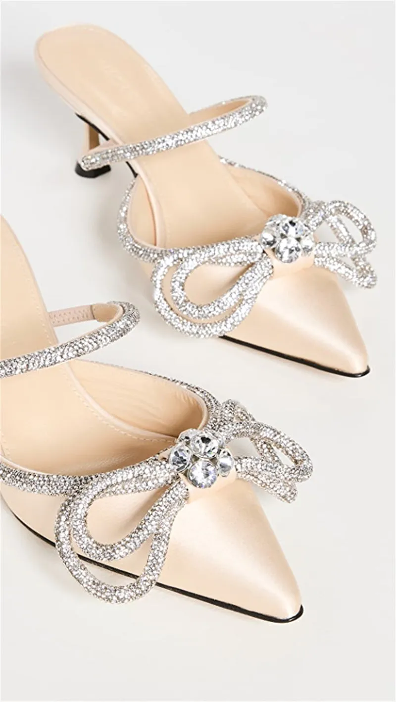 LuxeLeather Pointed Toe Heel Sandals