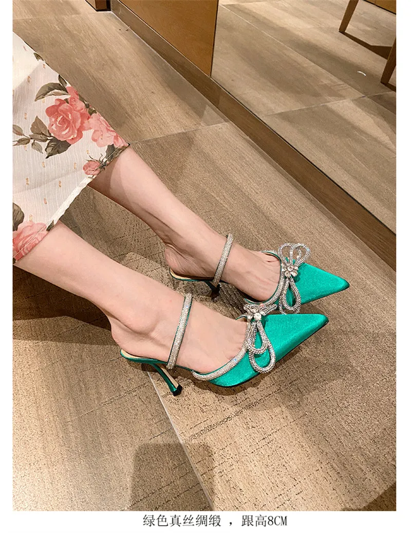 LuxeLeather Pointed Toe Heel Sandals