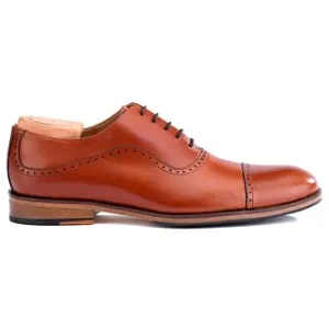 Mahogany Oxford shoes - Leather outsole &amp; rubber pad - CORBY PATIN