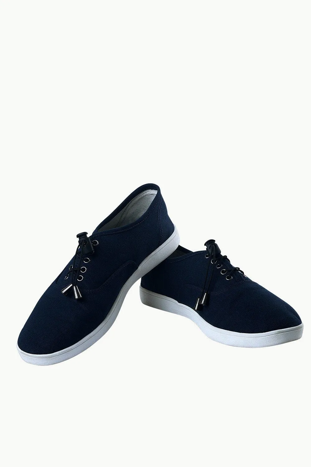 Men's Elastic Tassel Navy Boat Shoes