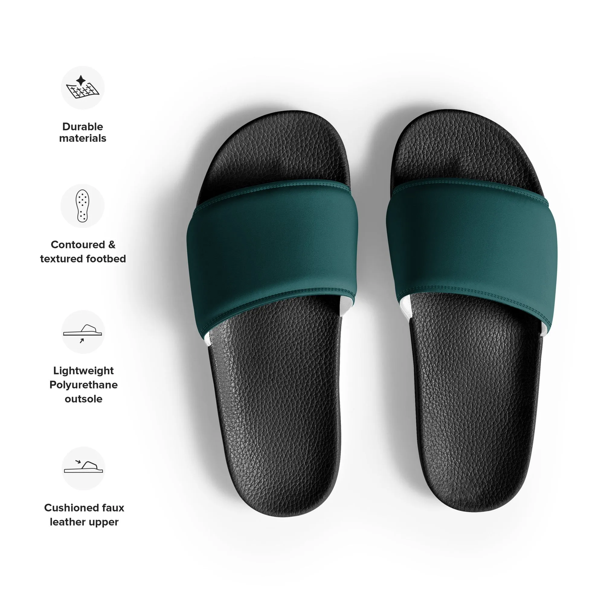 Men’s Smoke Green slides, Men's Dark Green Sandals