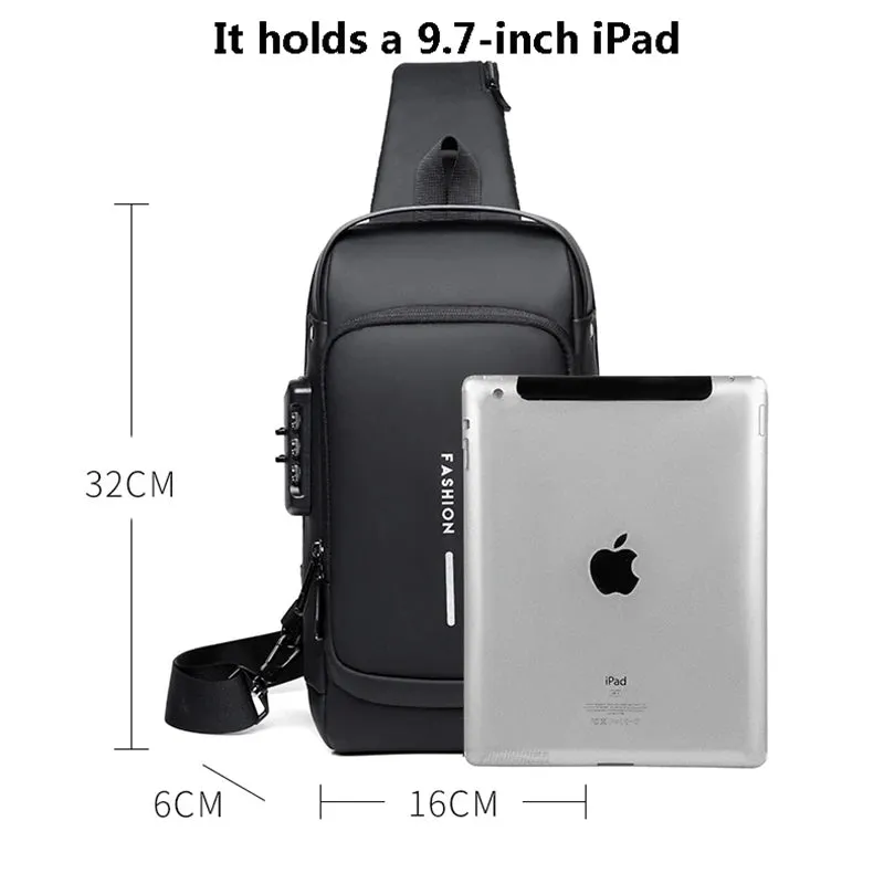 Men's USB Shoulder Bag Crossbody