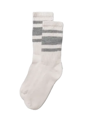 Mono Stripe Sock- Heather Grey