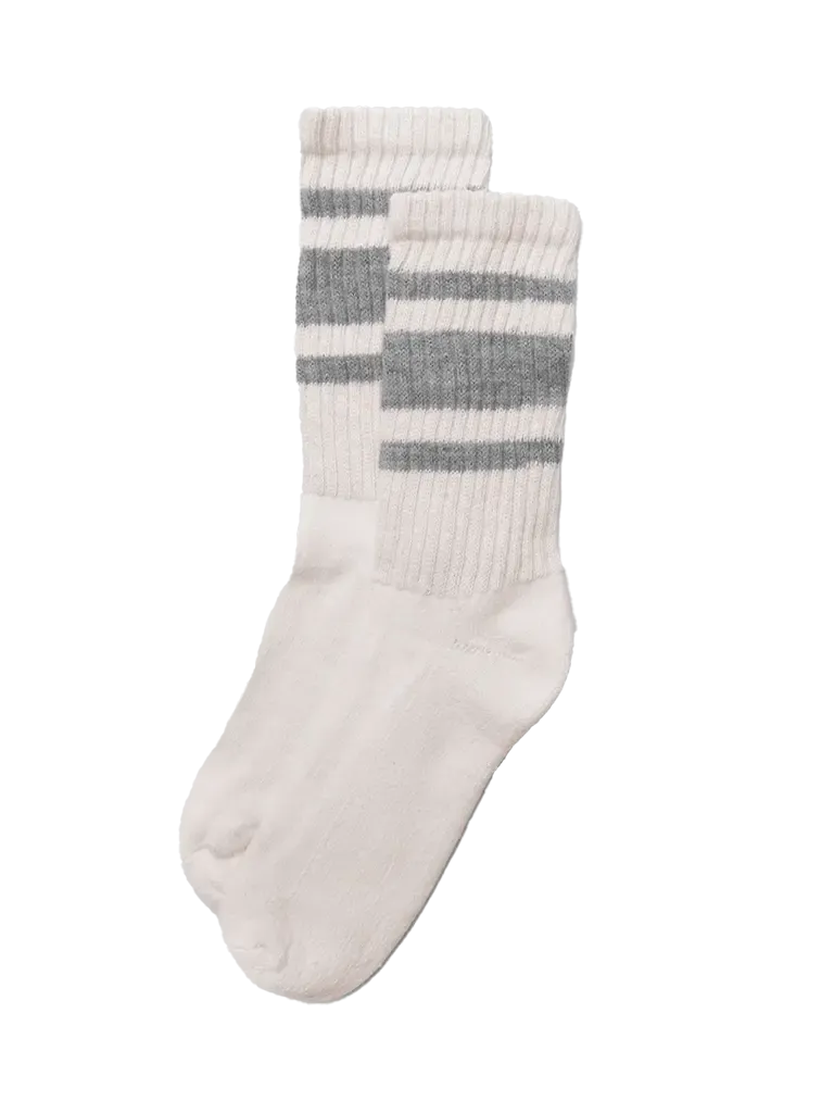 Mono Stripe Sock- Heather Grey