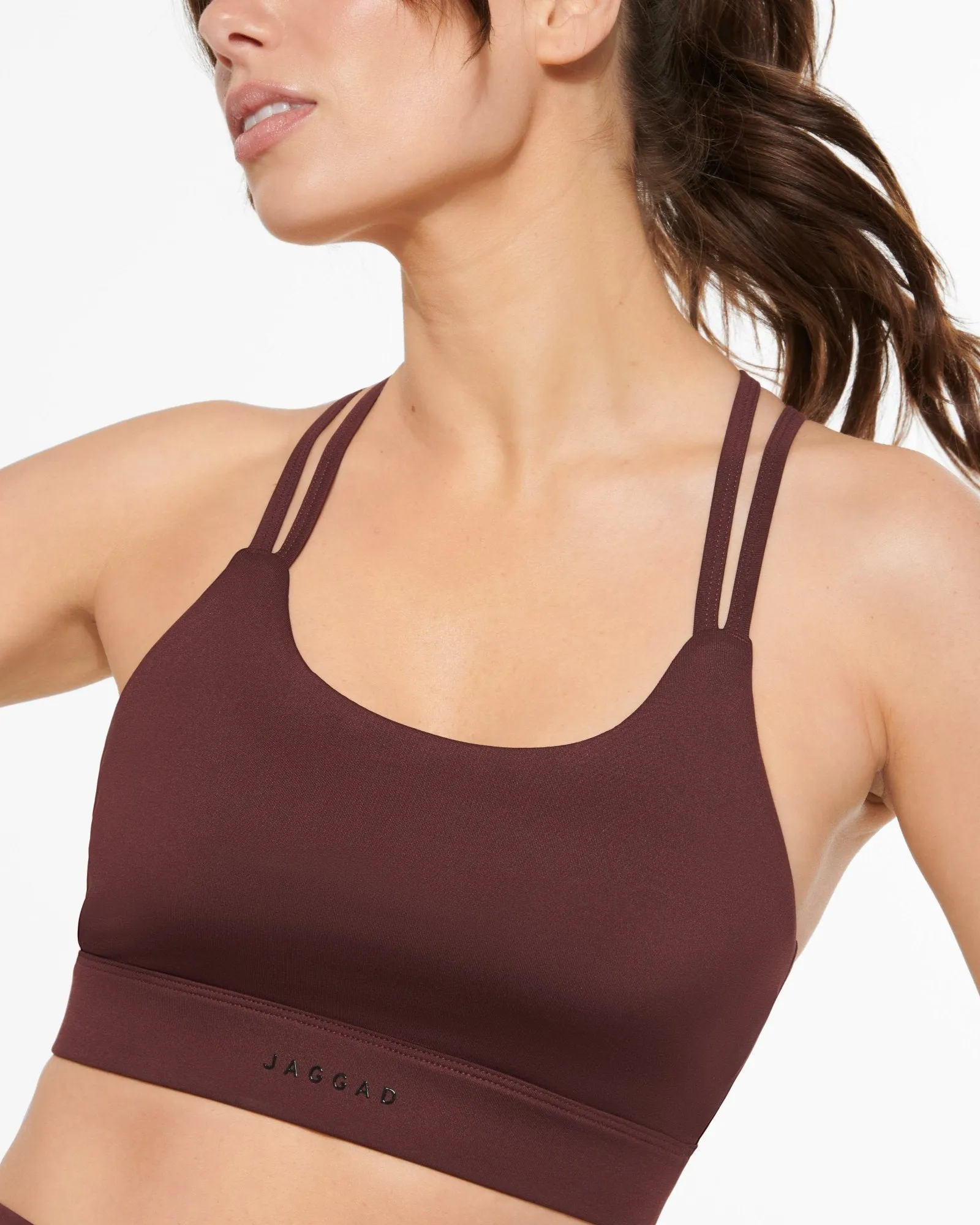 MOTION STRAPPY CROP BRA BURGUNDY