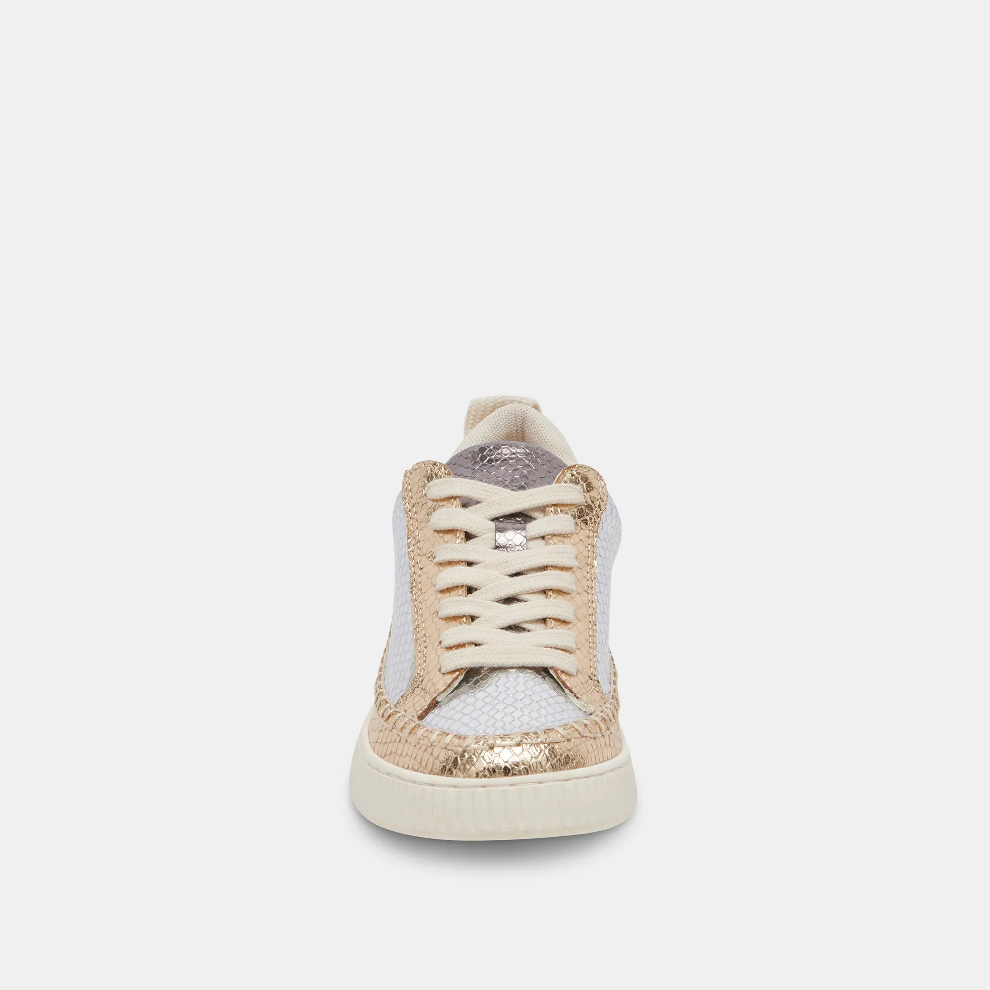 NICONA SNEAKERS SILVER GOLD EMBOSSED LEATHER