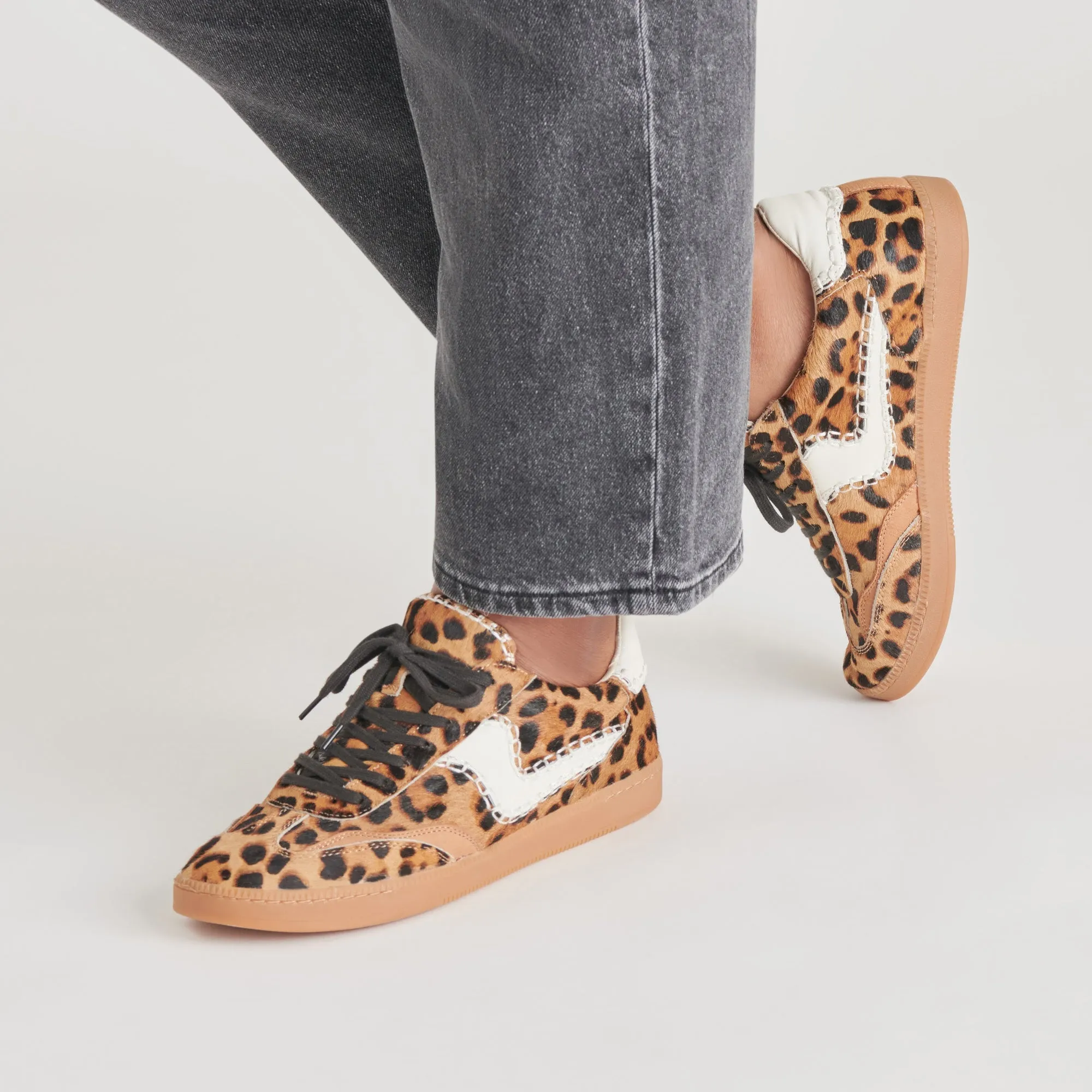 NOTICE STITCH SNEAKERS DK LEOPARD CALF HAIR - re:vita