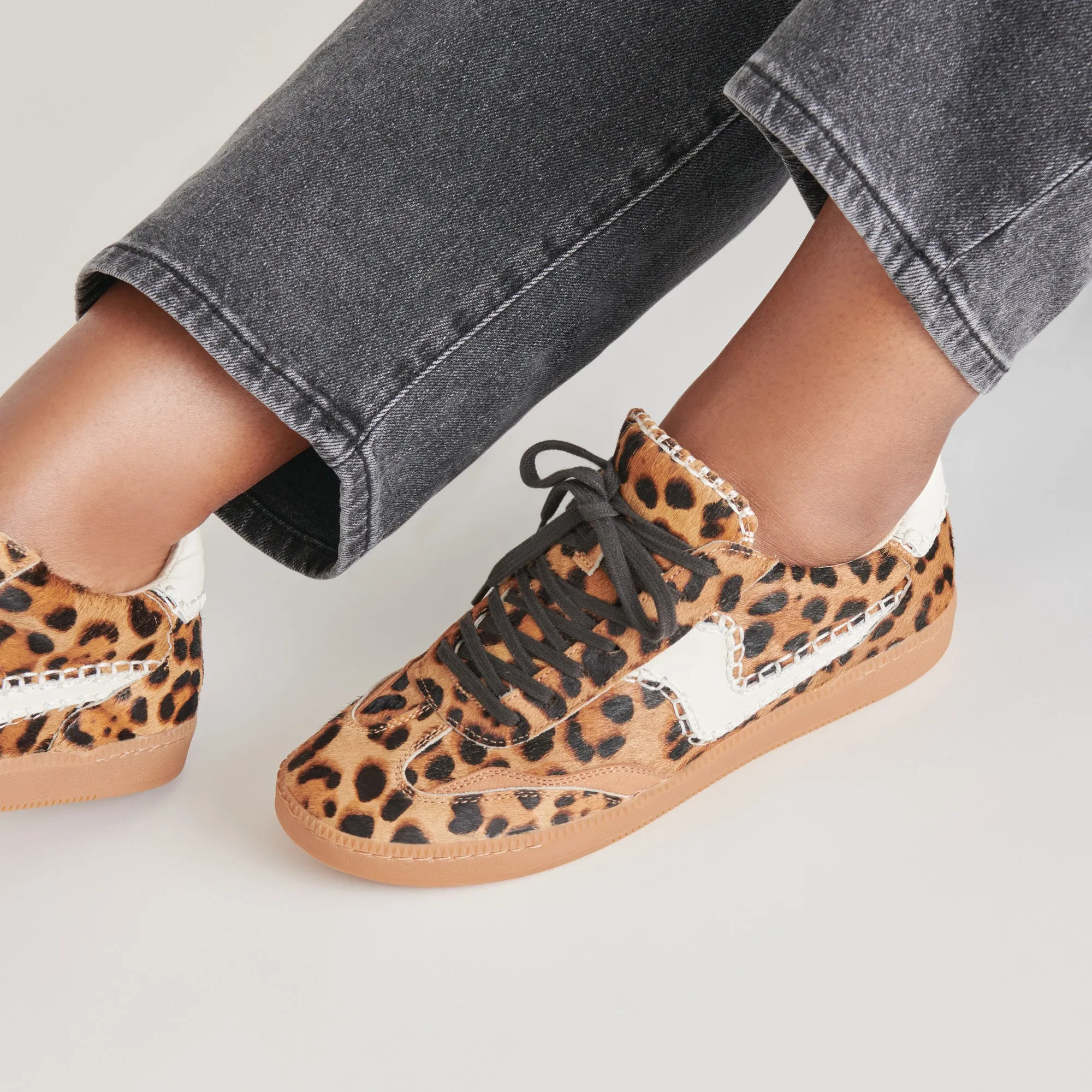 NOTICE STITCH SNEAKERS DK LEOPARD CALF HAIR - re:vita