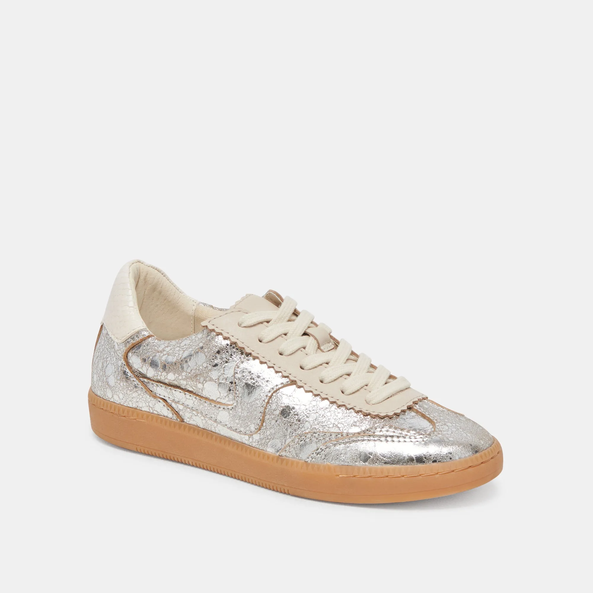 NOTICE WIDE SNEAKERS SILVER DISTRESSED LEATHER