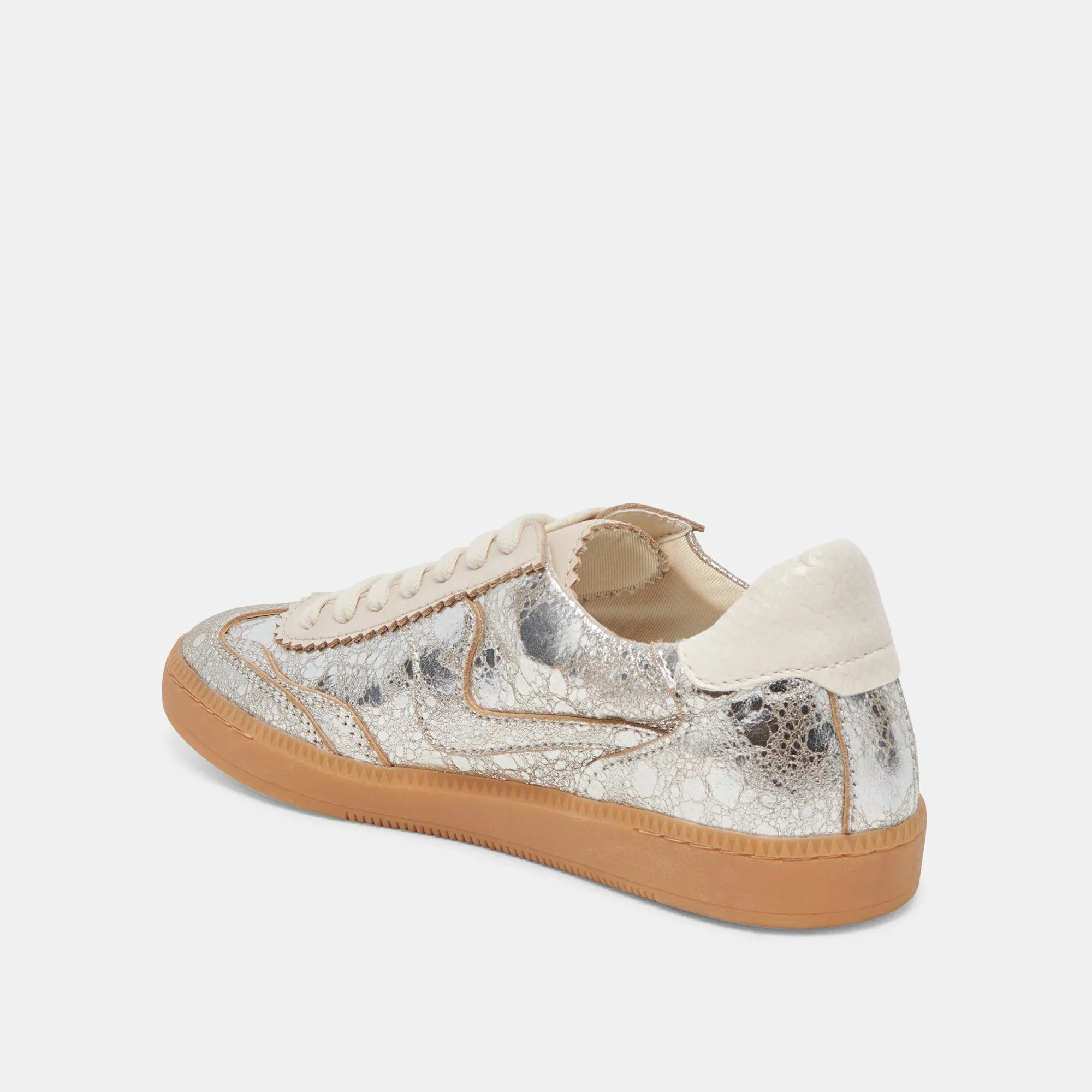 NOTICE WIDE SNEAKERS SILVER DISTRESSED LEATHER