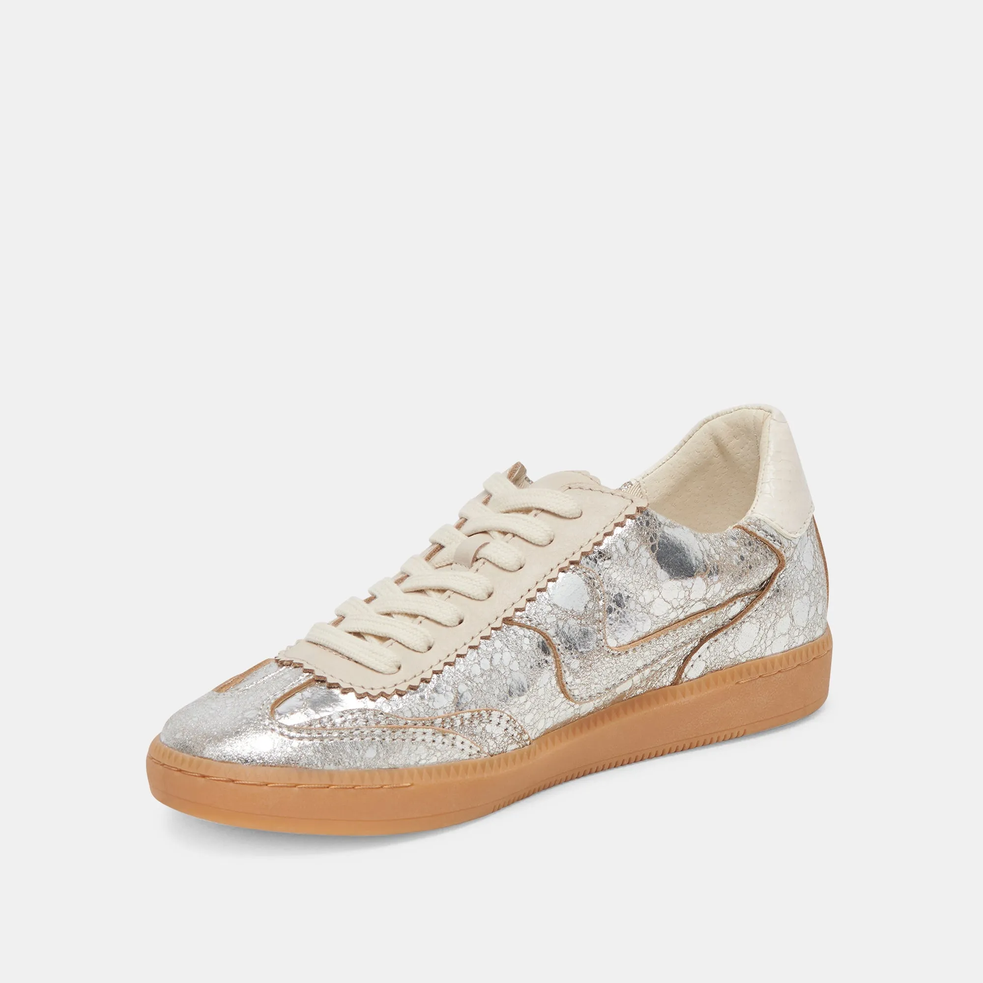 NOTICE WIDE SNEAKERS SILVER DISTRESSED LEATHER