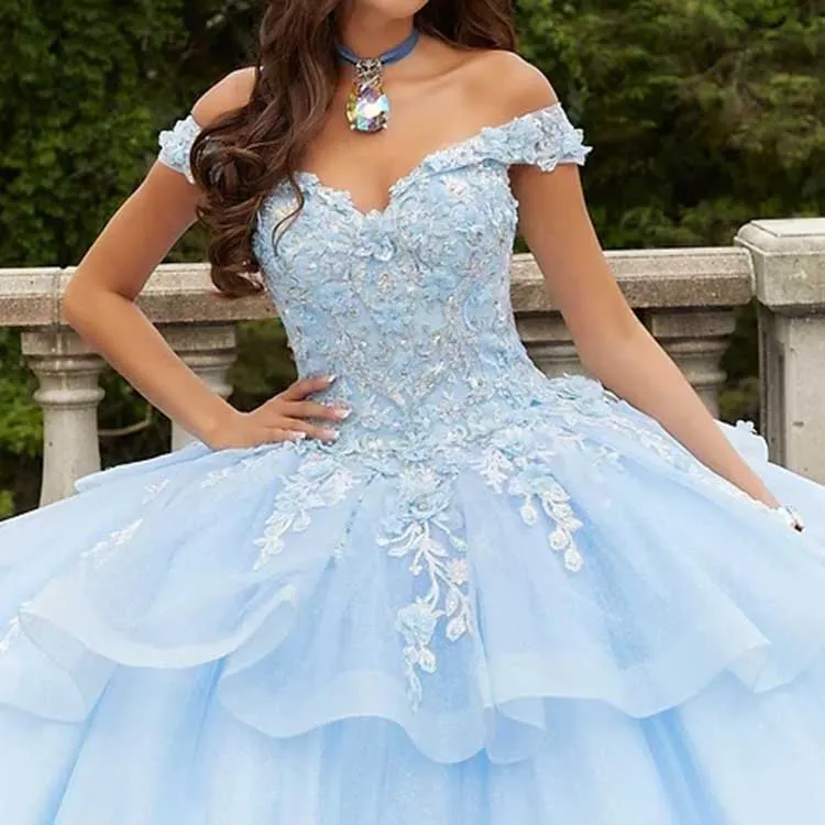 Off The Shoulder Quinceanera Dresses Appliques Ball Gowns Prom Dress