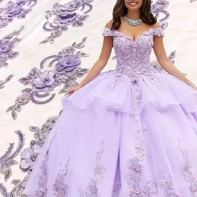 Off The Shoulder Quinceanera Dresses Appliques Ball Gowns Prom Dress