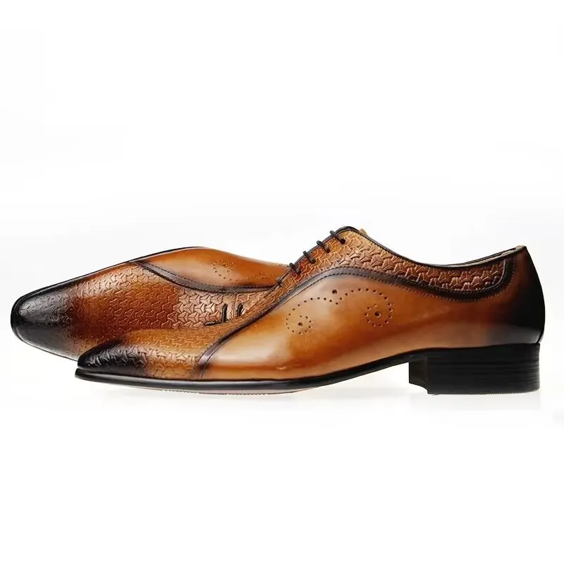 Opulent Leather LuxeBrogue Wedding Oxfords