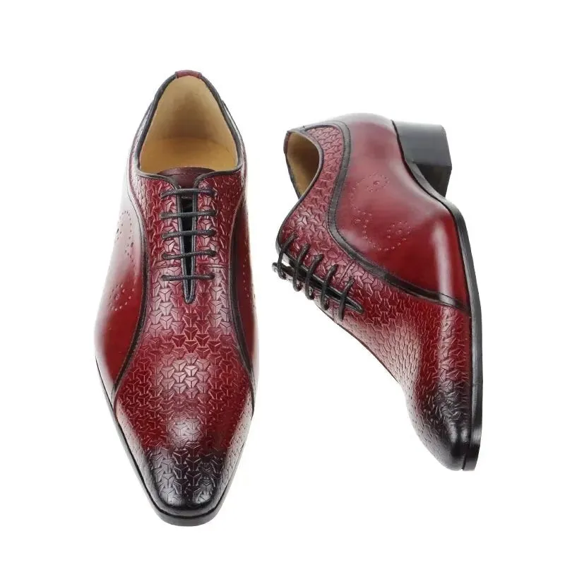 Opulent Leather LuxeBrogue Wedding Oxfords