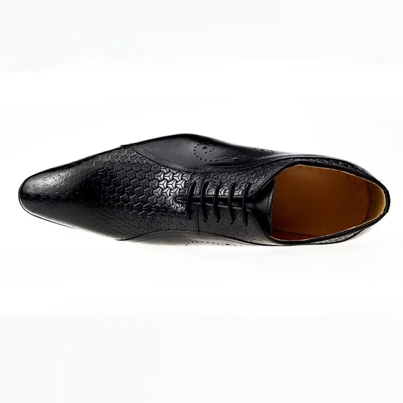 Opulent Leather LuxeBrogue Wedding Oxfords