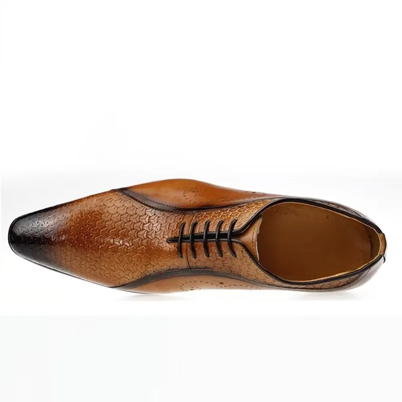 Opulent Leather LuxeBrogue Wedding Oxfords