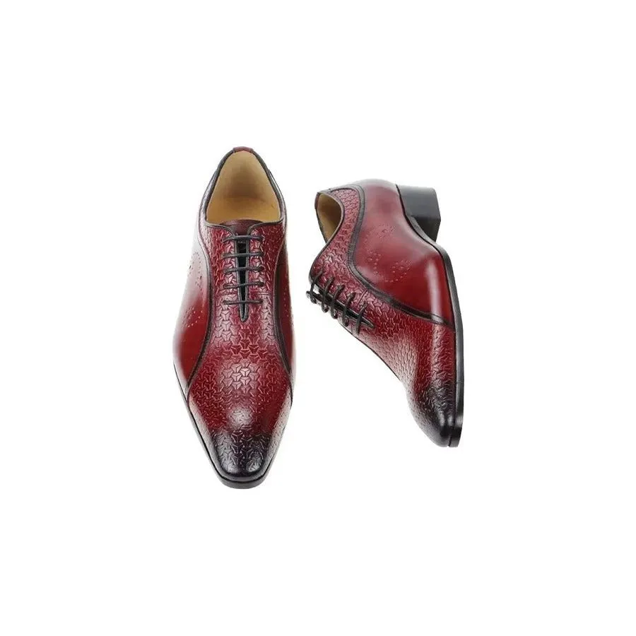 Opulent Leather LuxeBrogue Wedding Oxfords