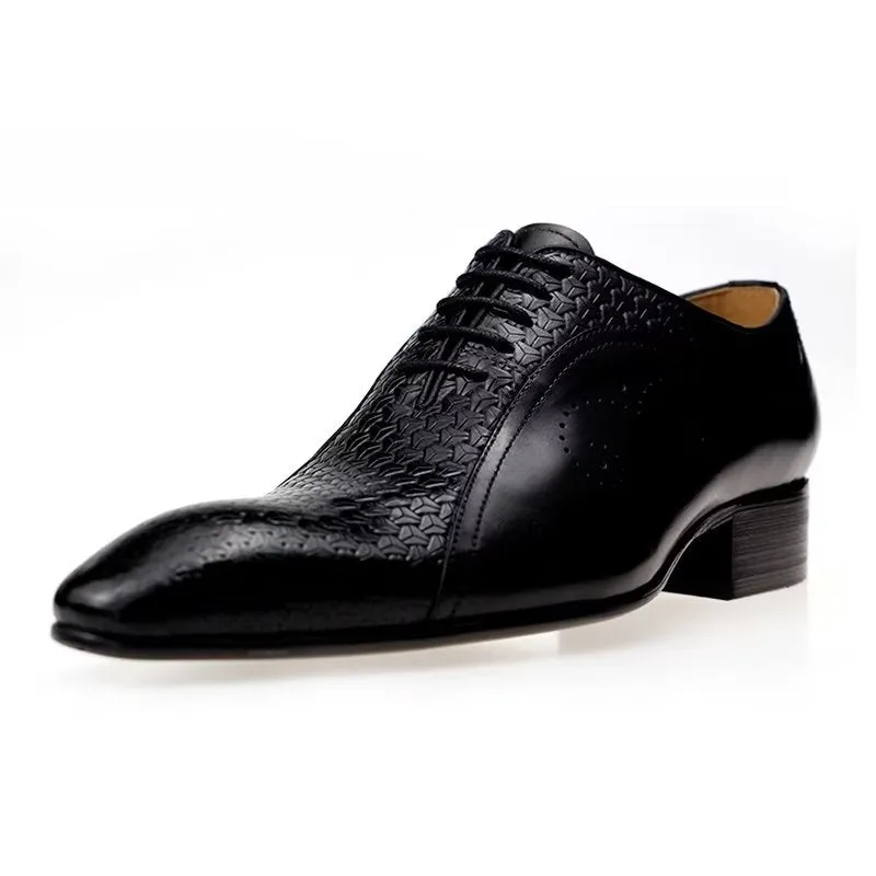 Opulent Leather LuxeBrogue Wedding Oxfords