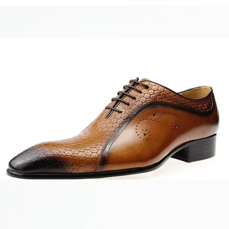 Opulent Leather LuxeBrogue Wedding Oxfords