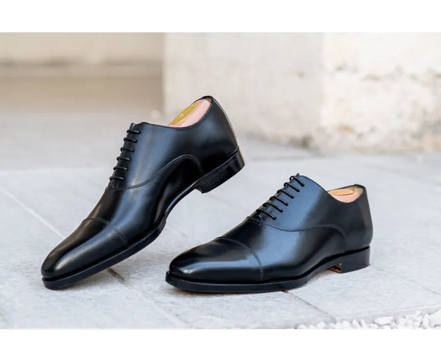 Patina Black Oxford shoes - Leather outsole &amp; rubber pad - SPEZIA II PATIN