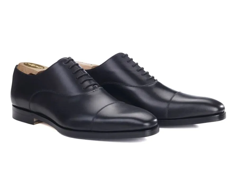 Patina Black Oxford shoes - Leather outsole &amp; rubber pad - SPEZIA II PATIN